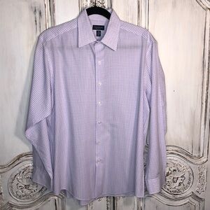 Club Room Regular Fit Long Sleeve Men’s Dress Shirt Lavender and White